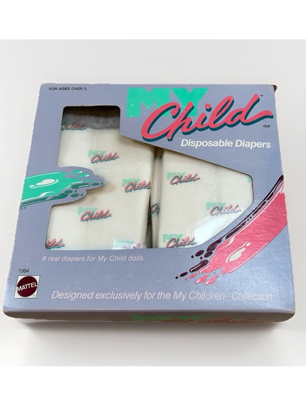 NEW Vintage 1986 My Child Doll Disposable Diapers Complete Box